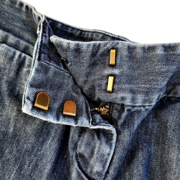 Ann Taylor Loft 100% Cotton Blue Grunge XS Short Shorts - Picture 7 of 8